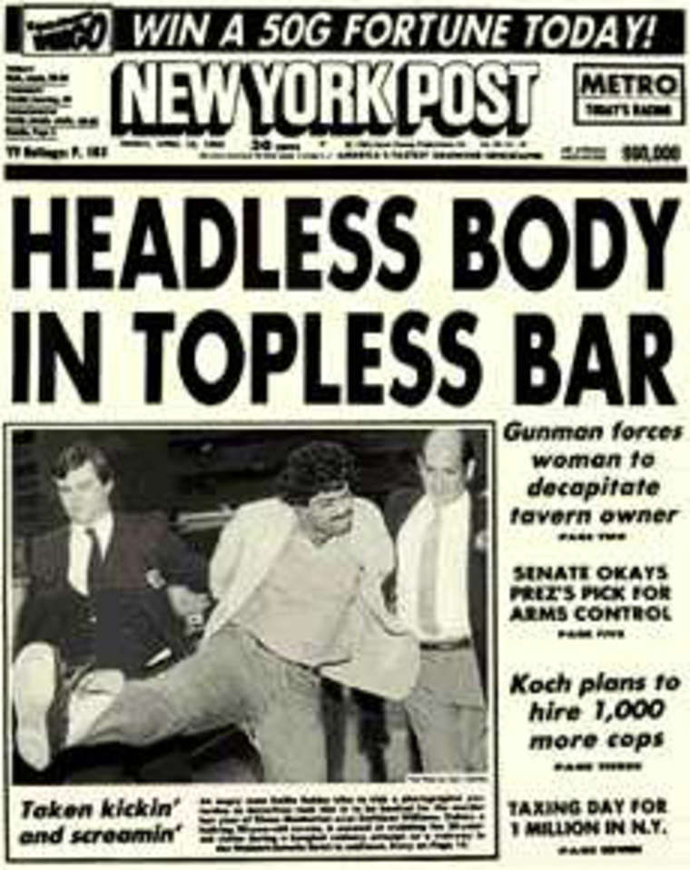 Headless Today In Topless Bar Funny Newspaper