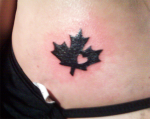 Heart In Black Maple Leaf Tattoo Design By Kiartia