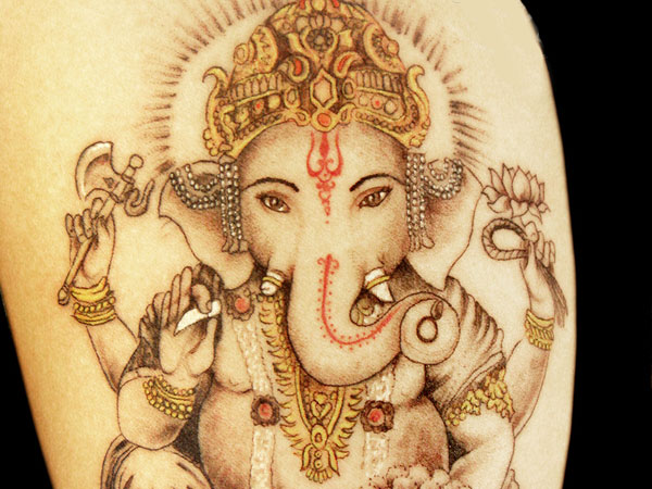 Indian Lord Ganesha Tattoo Design