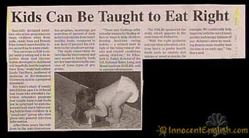 Kids Can Be Taught To Eat Right Funny Newspaper