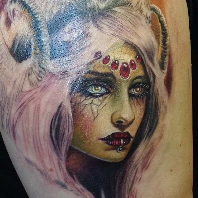 Lady Portrait Tattoo by Rember orellana