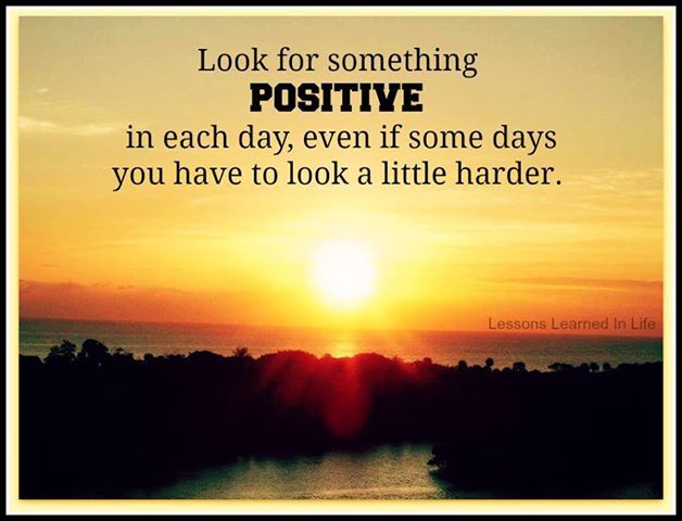 Look for something positive in each day, even if some days you have to look a little harder. (2)