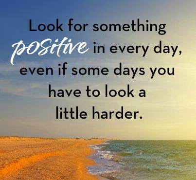 Look for something positive in each day, even if some days you have to look a little harder. (3)