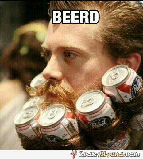 Man With Beard Beer Face Funny Picture