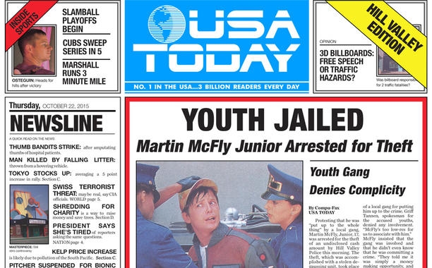 Martin Mcfly Junior Arrested for Theft Funny Newspaper