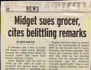 Midget Sues Grocer Funny Newspaper