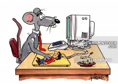 Mouse Operating Computer Funny Clipart