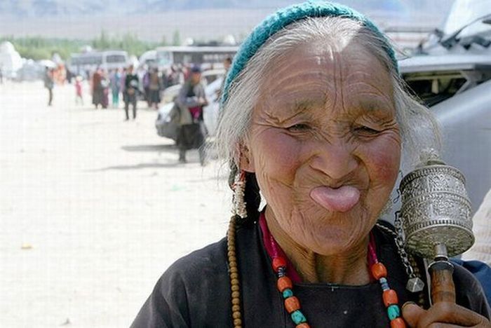 Old Lady Showing Tongue Funny Picture