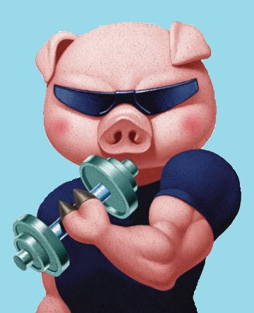Pig Doing Exercise Funny Clipart