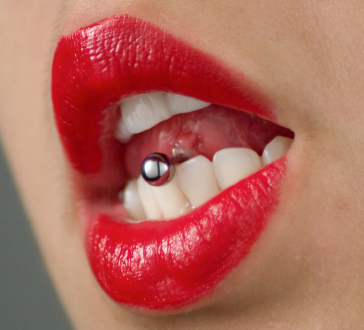 Sexy Girl With Silver Stud Tongue Piercing