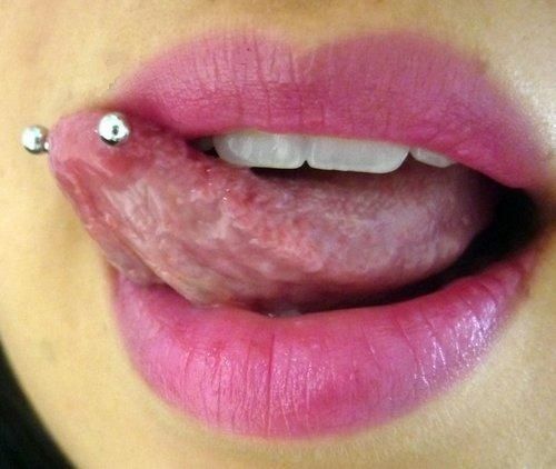 Snake Eyes Tongue Piercing For Young Girls
