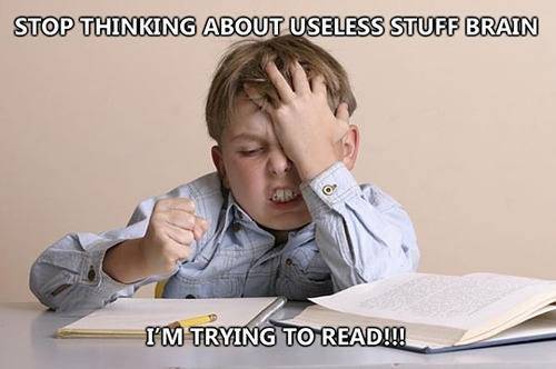 Stop Thinking About Useless Stuff Brain Funny School Image