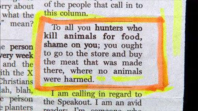 To All You Hunters Who Kill Animals For Funny Newspaper