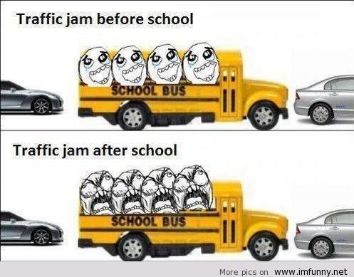 Traffic Before And After Funny School Picture