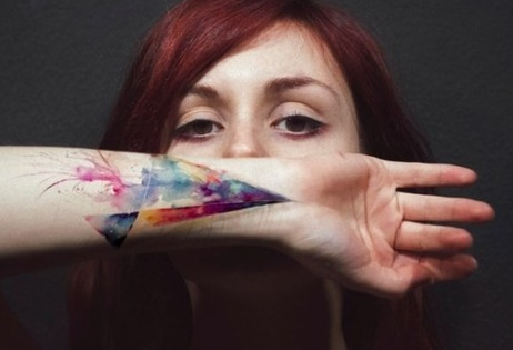 Watercolor Prism Tattoo On Girl  Wrist
