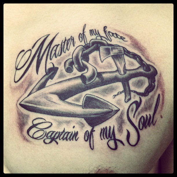 3D Anchor With Lettering Tattoo Design By Josh Hansen