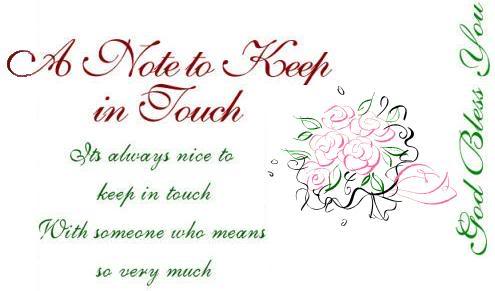 A Note To Keep In Touch