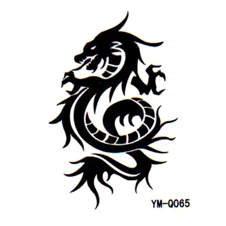Amazing Black Dragon Tattoo Stencil For Men