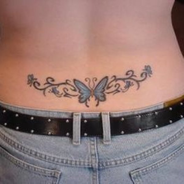 Amazing Butterflies Tattoo On Lower Back