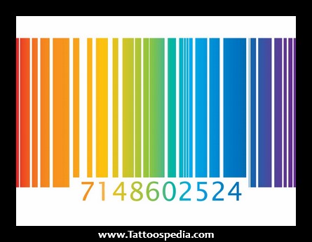 Amazing Colorful Barcode Tattoo Design