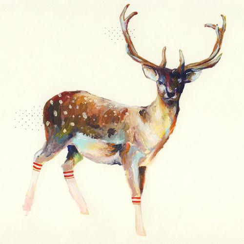 Amazing Watercolor Deer Tattoo Design