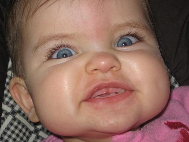Baby Girl Smiling Without Teeth Funny Picture