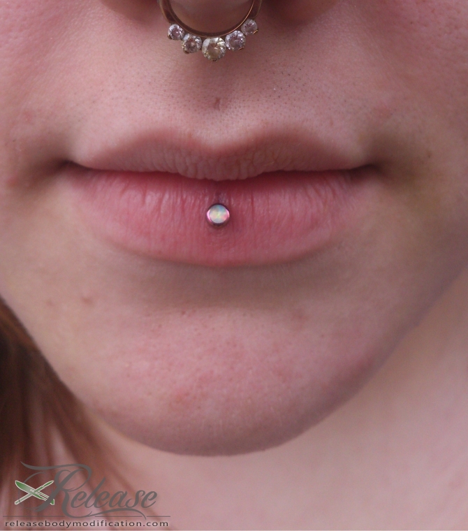 Beautiful Septum And Opal Stud Lower Lip Ashley Piercing