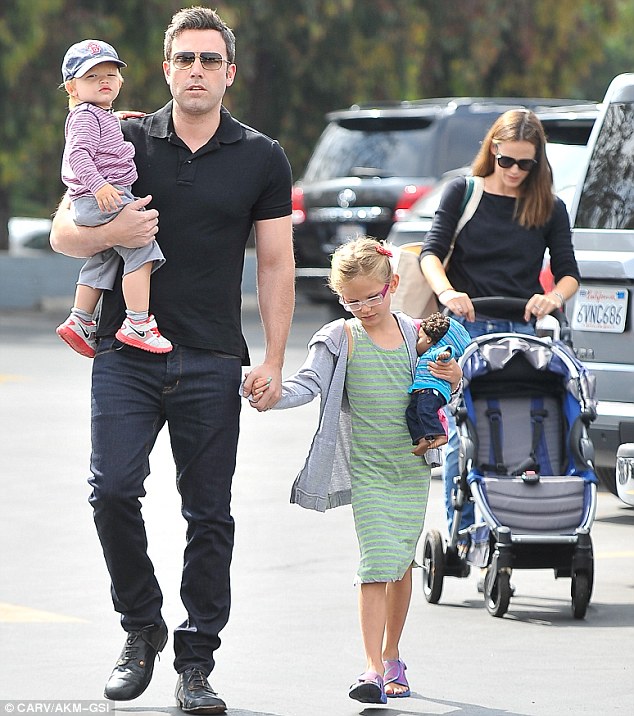 Ben Affleck, his wife Jennifer Garner, and two of their children