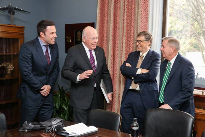 Ben Affleck with Senator Patrick Leahy, Bill Gates, and Chairman Lindsey Graham
