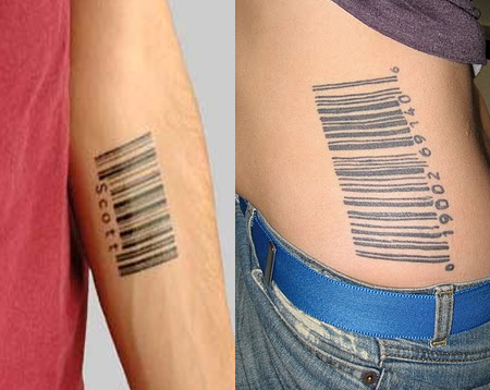 Black Barcode Tattoo On Side Rib