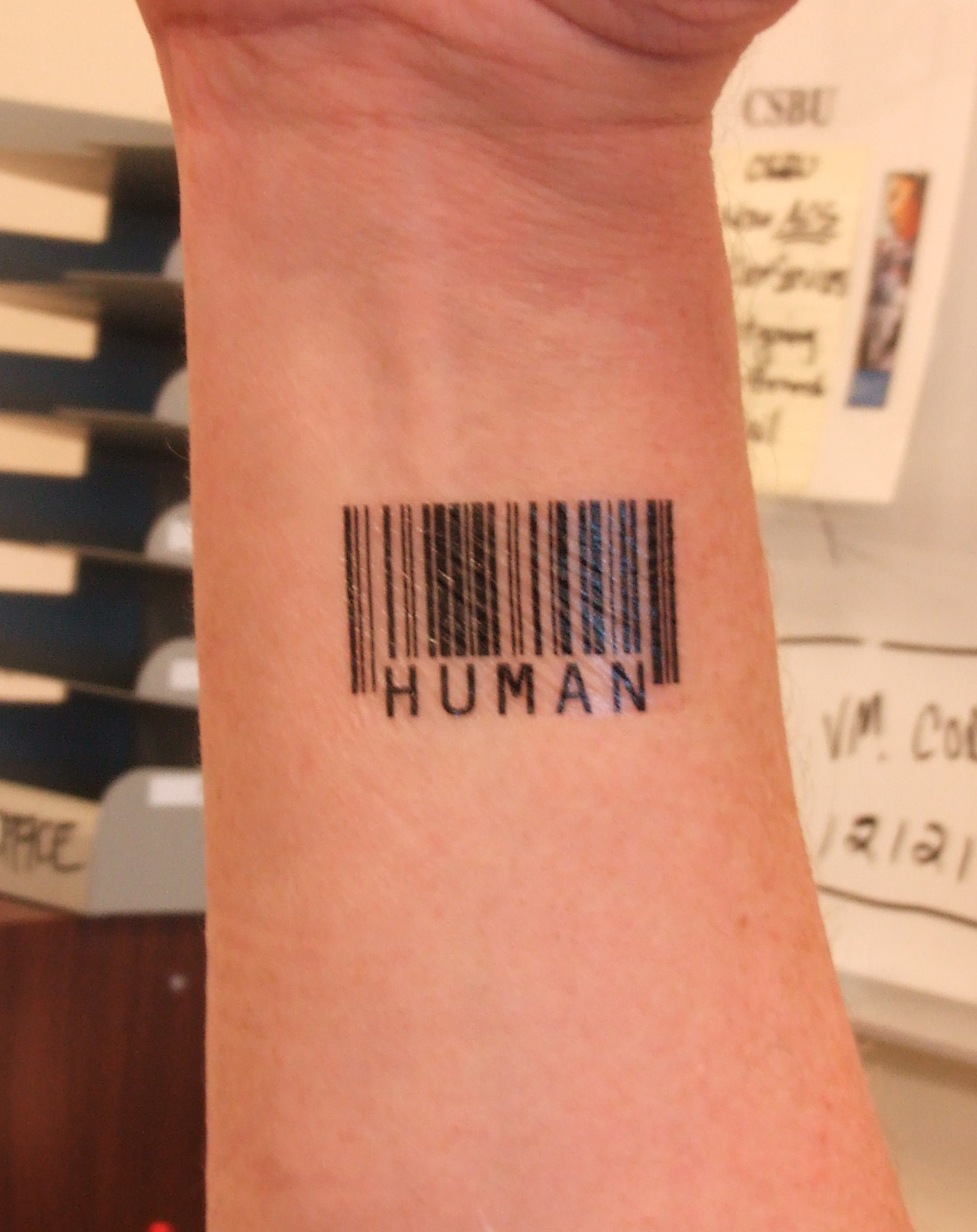 Black Barcode Tattoo On Wrist
