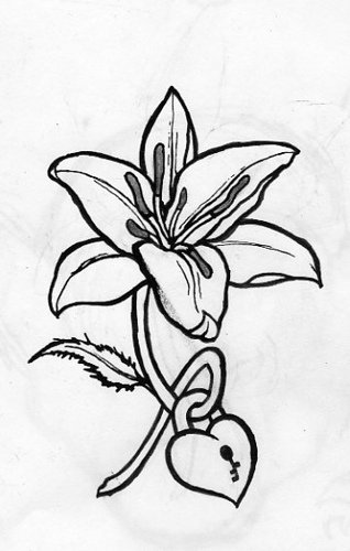 Black Lily Flower Tattoo Stencil By Jonathen Wikholm