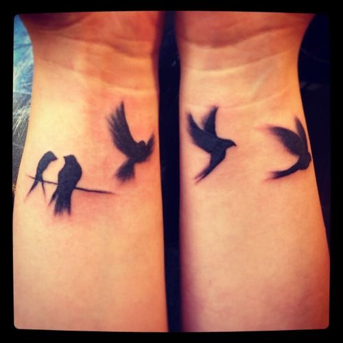 Black Ravens Tattoo On Both Wrist
