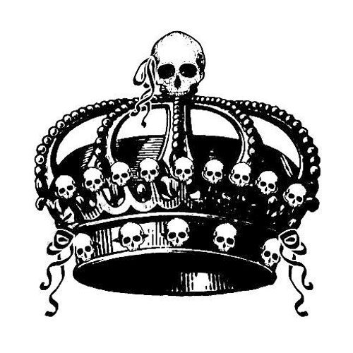 Black Skull Crown Tattoo Design