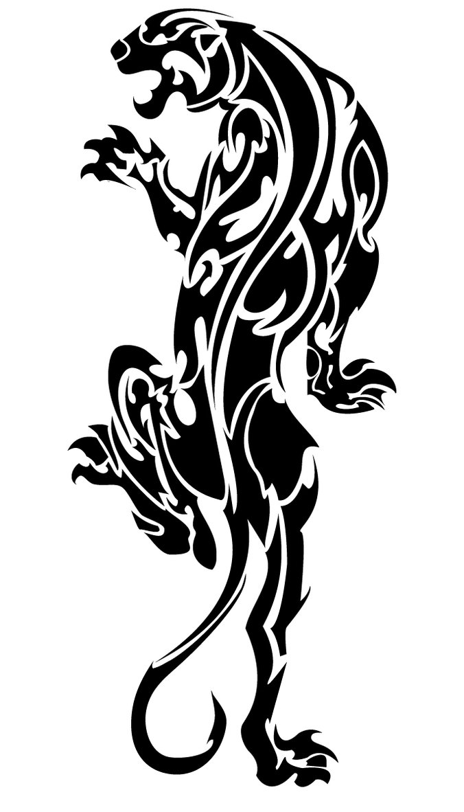 Black Tribal Panther Tattoo Stencil By Blue Fapranger