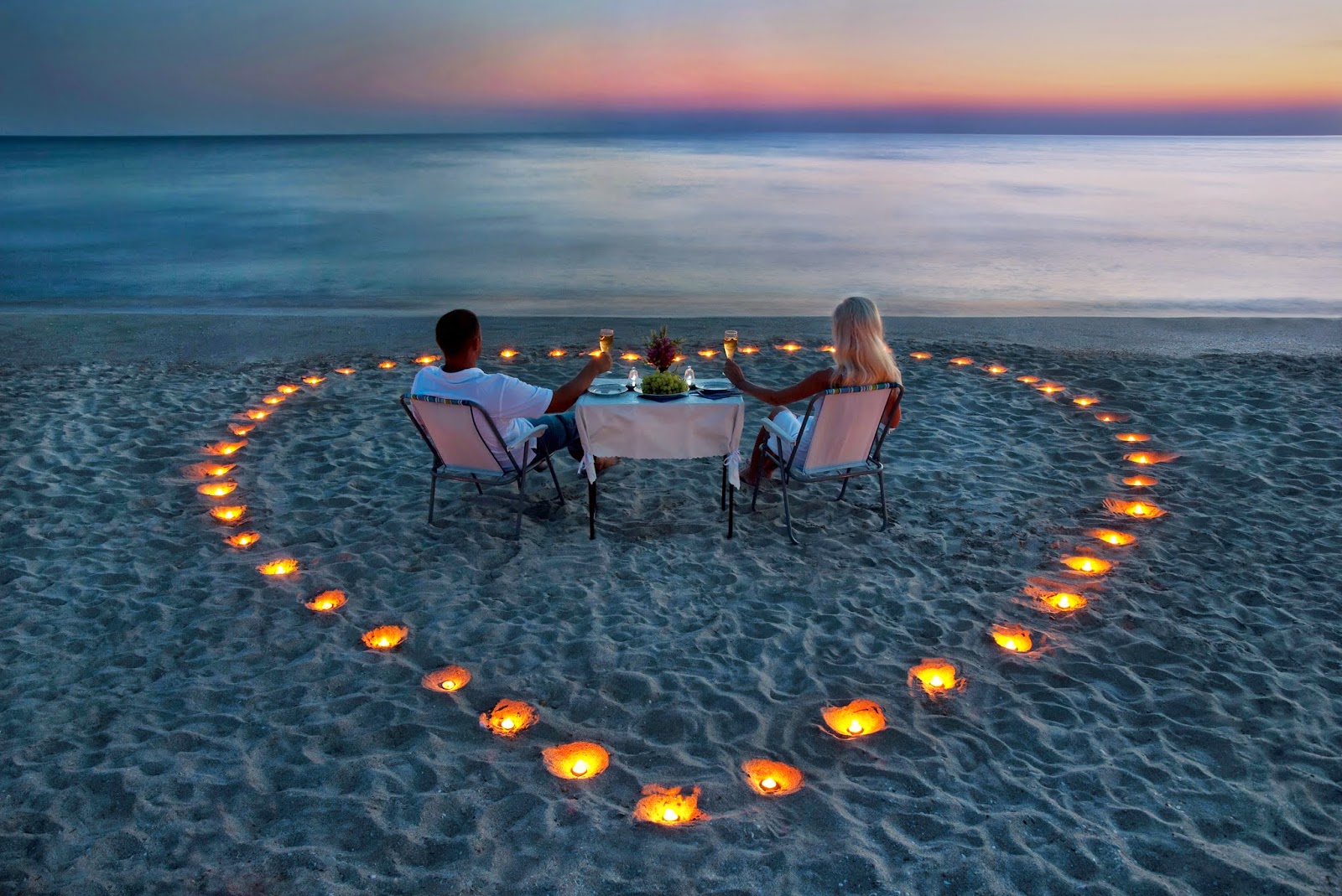 Candles Heart On Beach Marry Me Picture
