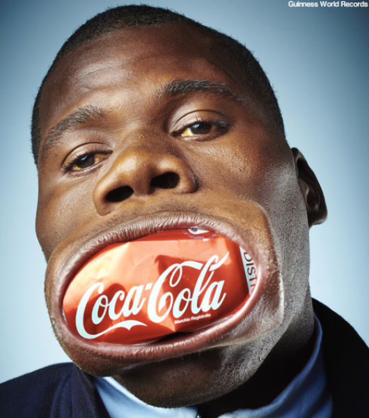 Cocacola In Big Mouth Funny Picture
