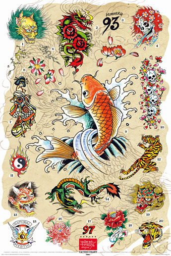Colorful Japanese Tattoo Design Flash