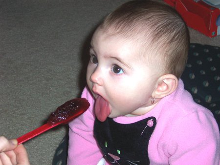 Cute Baby Eating Jam Funny Image