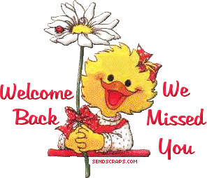 Cute Duck With Flower Says Welcome Back We Missed You