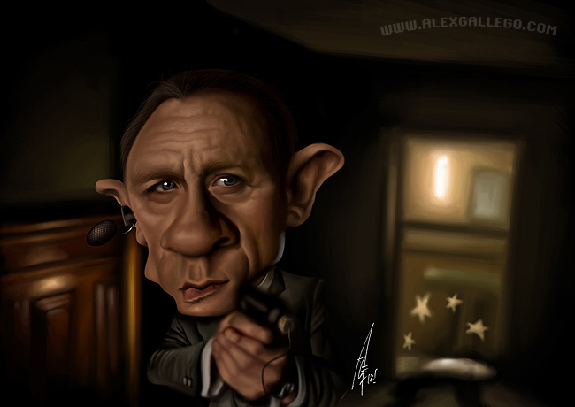 Daniel Craig With Caricatures Face Funny Hollywood Picture