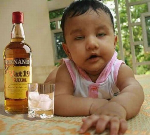 Drunk Face Baby Funny Picture