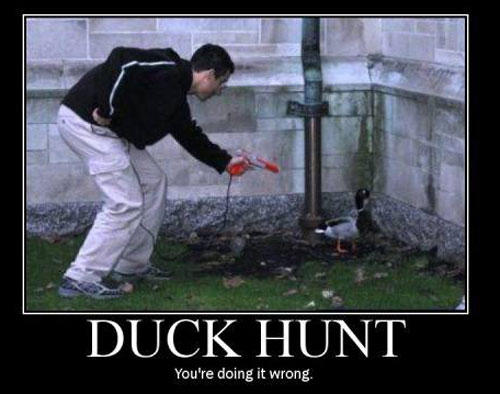 Duck Hunt You Are Doing It Wrong Funny Poster