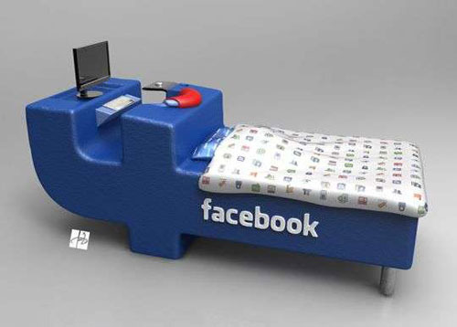 Facebook Bed Funny Facebook Addiction Picture
