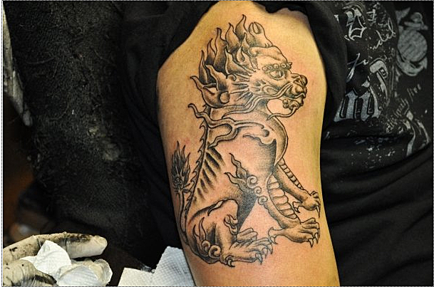 Foo Dog Statue Tattoo Design By JeremyWorst