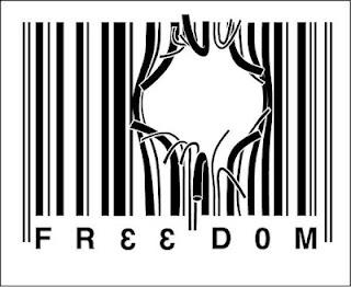 Freedom Barcode Tattoo Stencil