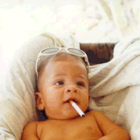 Funny Baby Smoking Animated Image