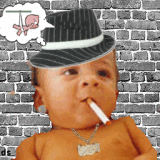 Funny Baby Smoking Animated Picture