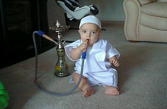 Funny Baby Smoking Hookah