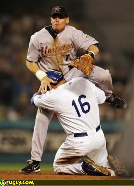 Funny Baseball Player Fighting Picture